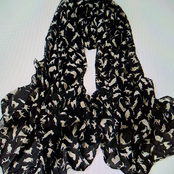 CHIFFON COLORFUL SWEET CAT/KITTEN SCARF - Picture 3 of 6